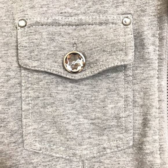 Bebe Sport Heather Gray Outer Wear Sleeveless Front Zipper Vest Sz L - Picture 6 of 14